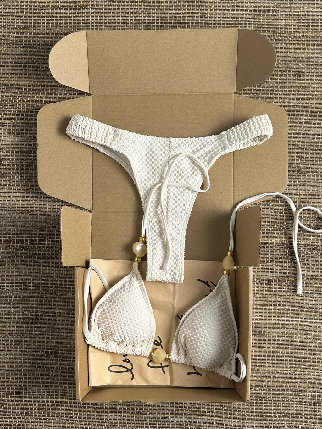 Wrinkled Crinkled Halter Beads Bikini Female Swimsuit Women Swimwear Two-pieces Bikini Set Brazilian Bather Bathing Suit Swim
