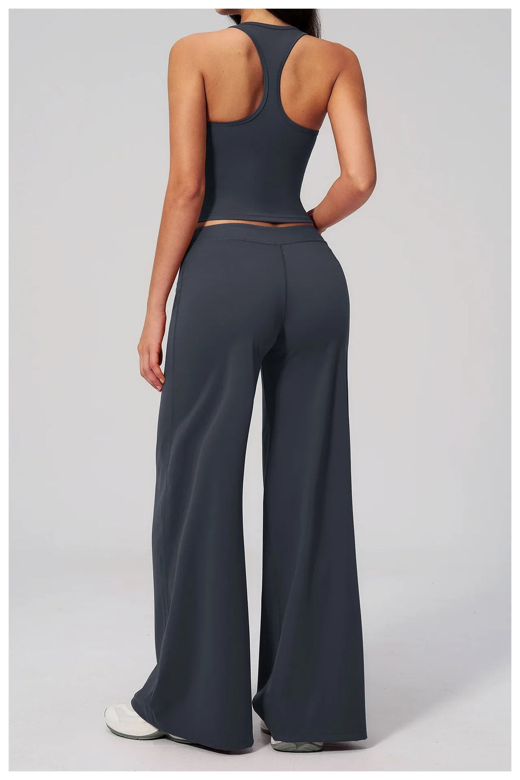 Women's Summer Two Piece Yoga Sets Slimming Sports Tank Top Lifted Buttocks High Waist Flare Pants Gym Fitness Suits Tracksuit