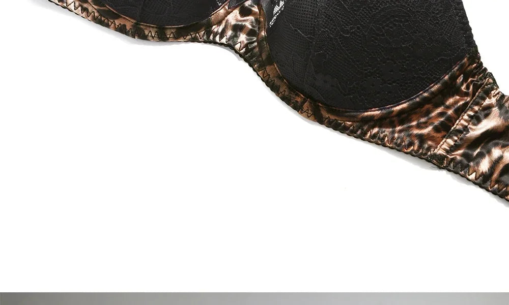 Sexy Leopard Bras Set Small Chest Winter Push Up Bralette Anti Sagging Wireless Lace Lingerie Lightweight Comfort Christmas Gift
