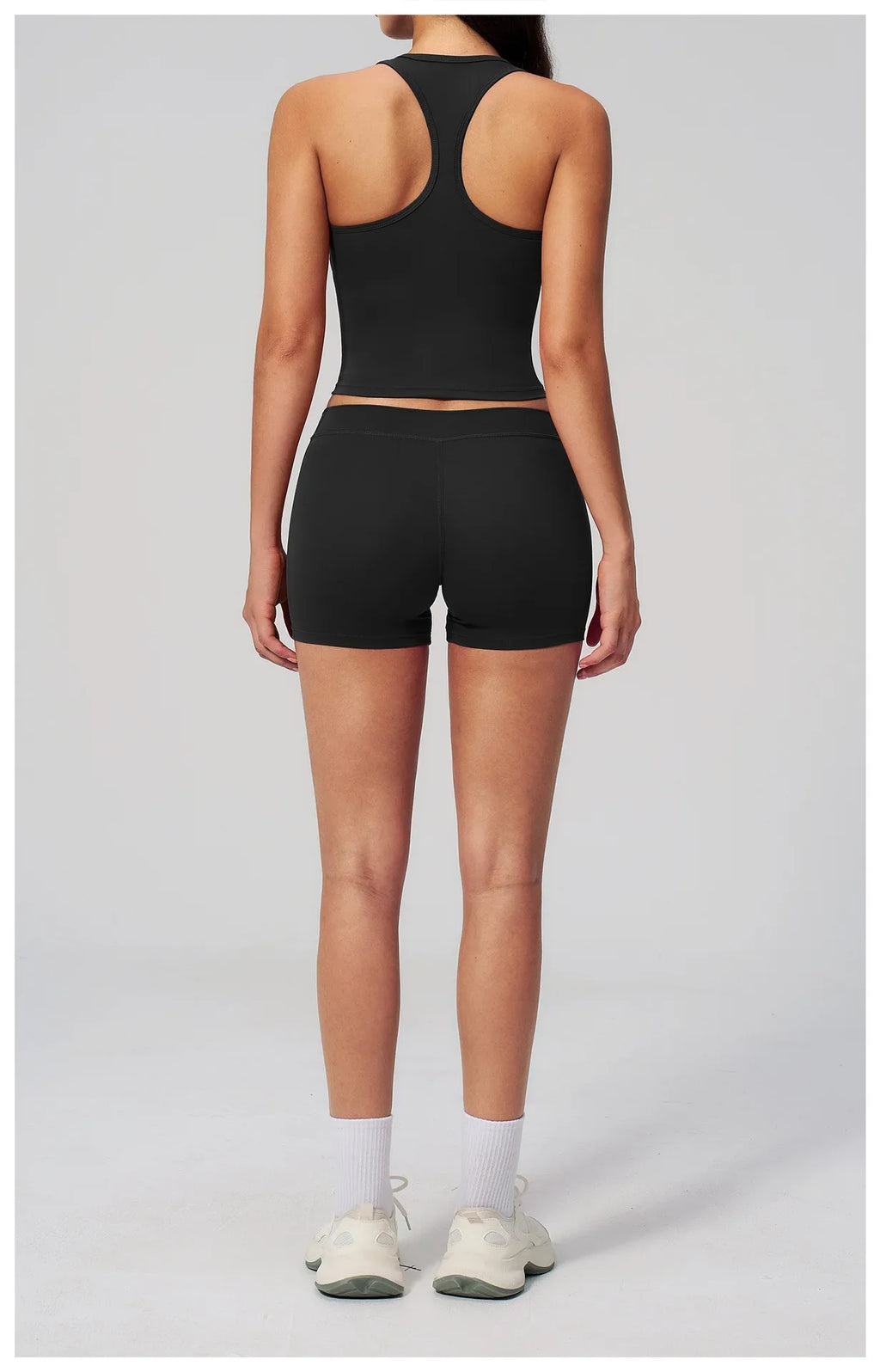 Gym Women Yoga Sets Women Brushed Square Neck Slim Sports Tank Top Fitness Suit Outwear Running High Waist Shorts Tracksuit