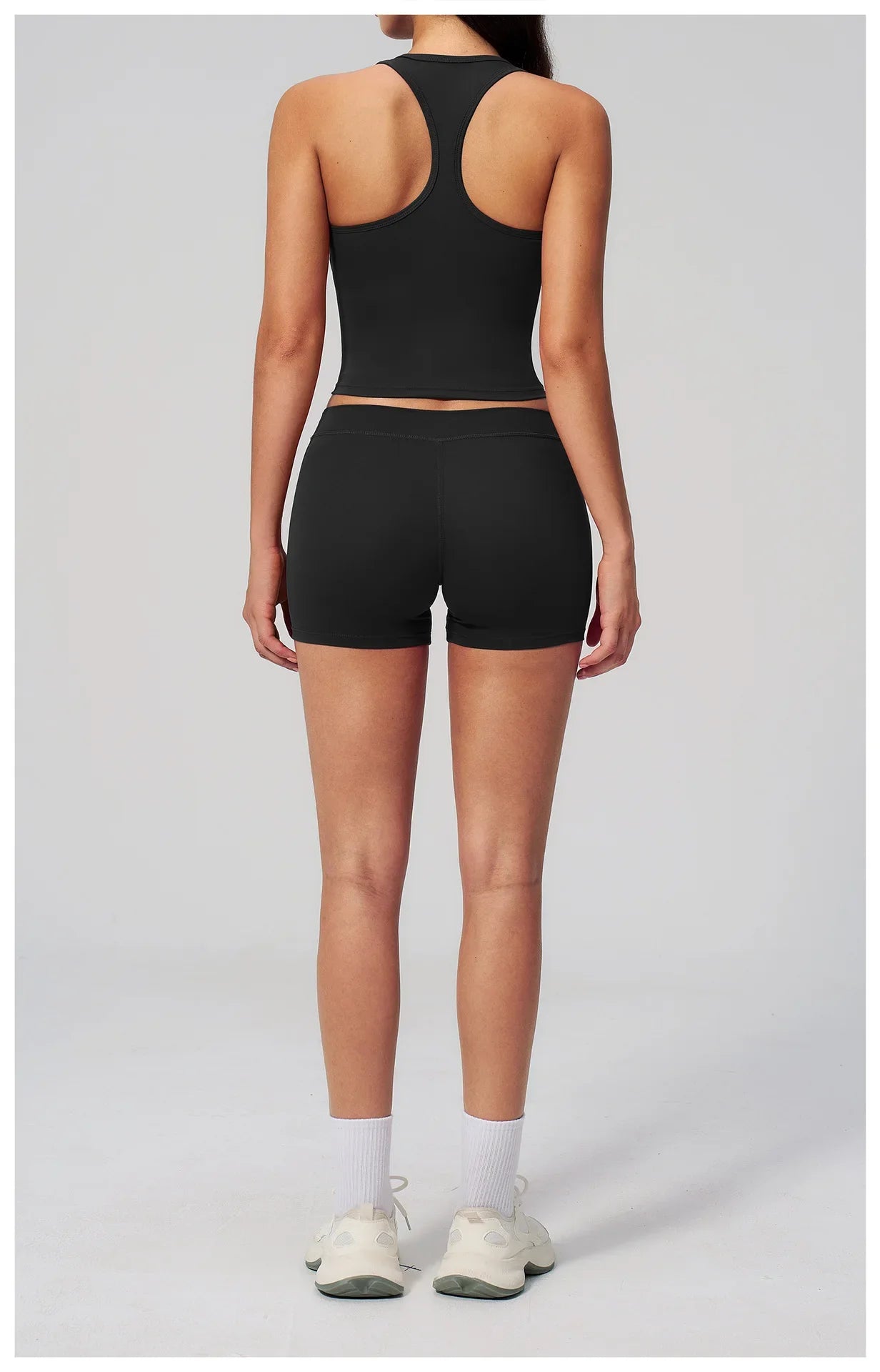 Gym Women Yoga Sets Women Brushed Square Neck Slim Sports Tank Top Fitness Suit Outwear Running High Waist Shorts Tracksuit