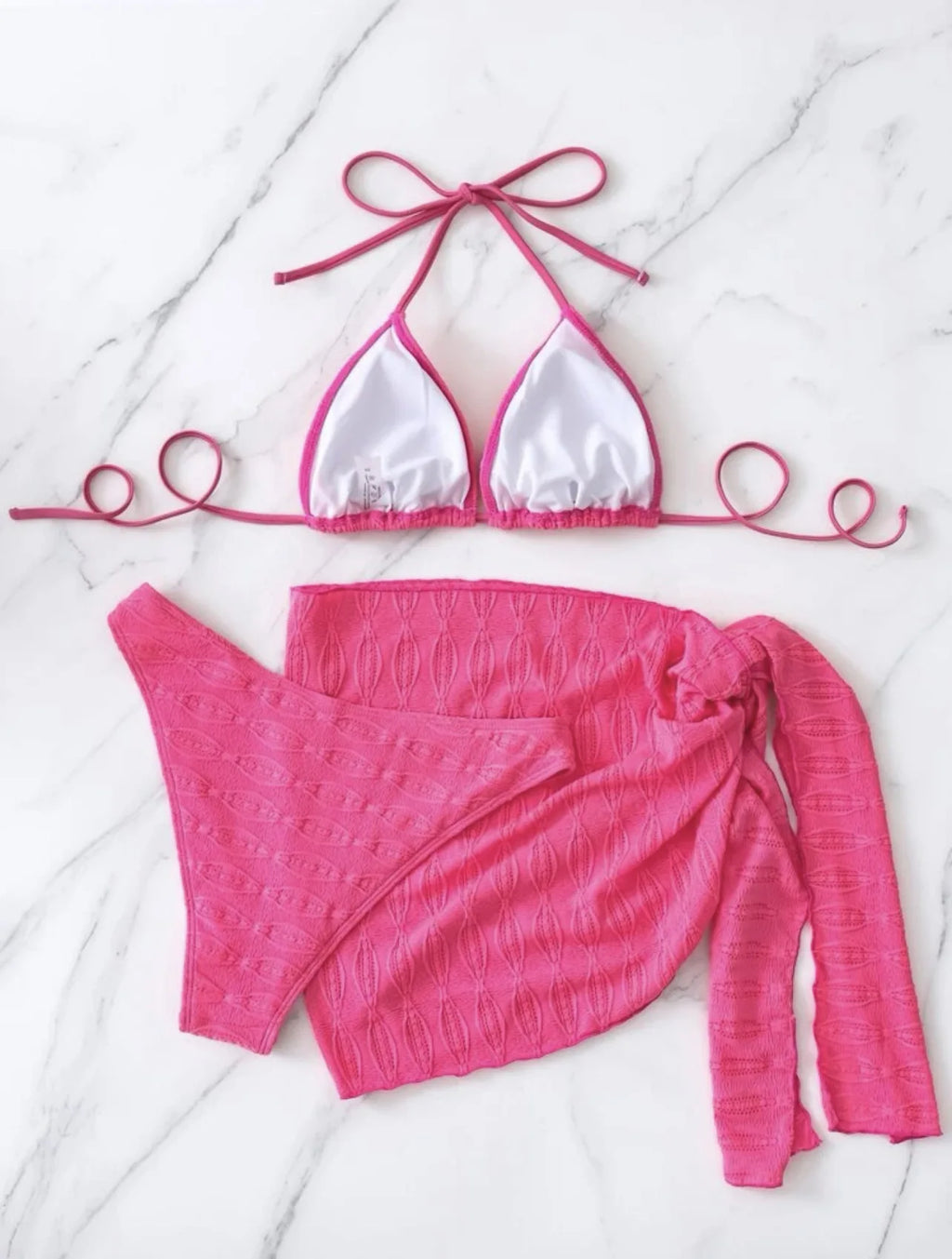 Fashionable Multi-Color Bikini Swimsuit Set Sexy Three-Piece Women's Swimwear Trendy Beachwear By Mingshi Quality Chinese Brand