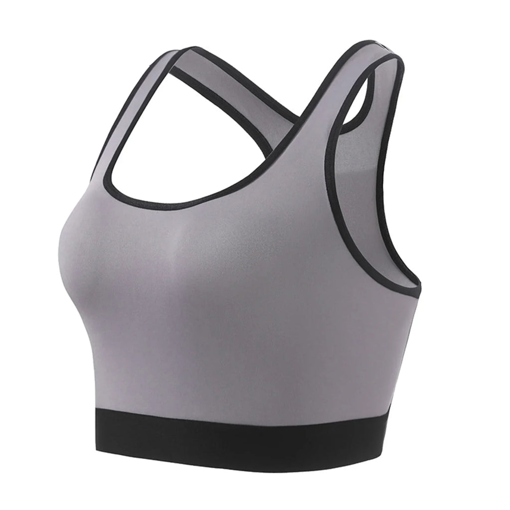 Seamless Women Yoga Bra Racerback Sports Crop Tops Breathable Gym Tank Top No Pads Quick Drying Fitness Running Workout Tops