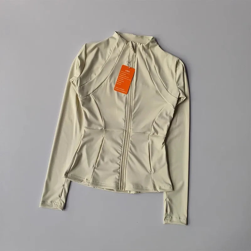 Women's High-End Yoga Suit with Standing Collar Long-Sleeved Sports Jacket for Running And Training Windproof Fitness Jacket