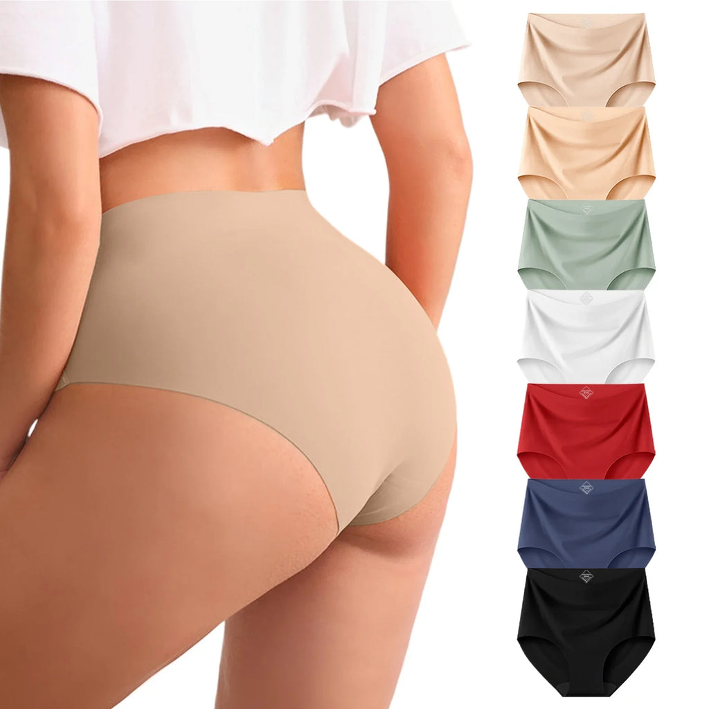 One Piece Women Sexy Panties High Waist Seamless Underwear Silky Female Breathable Comfort Briefs S-2XL