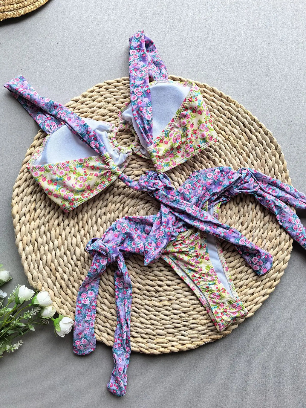 2025 New Bikini European and American Sexy Bikini Floral Split Women's Swimsuit Swimming Suit for Women Maillot De Bain