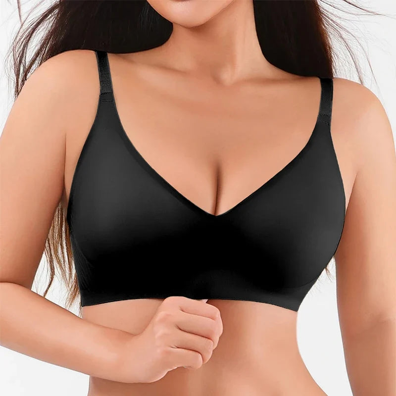 Seamless Jelly Glue Lady Bra Wire Free Brassiere Adjustable Anti-sagging Women Underwear Female Push Up Padded Lady Bralette