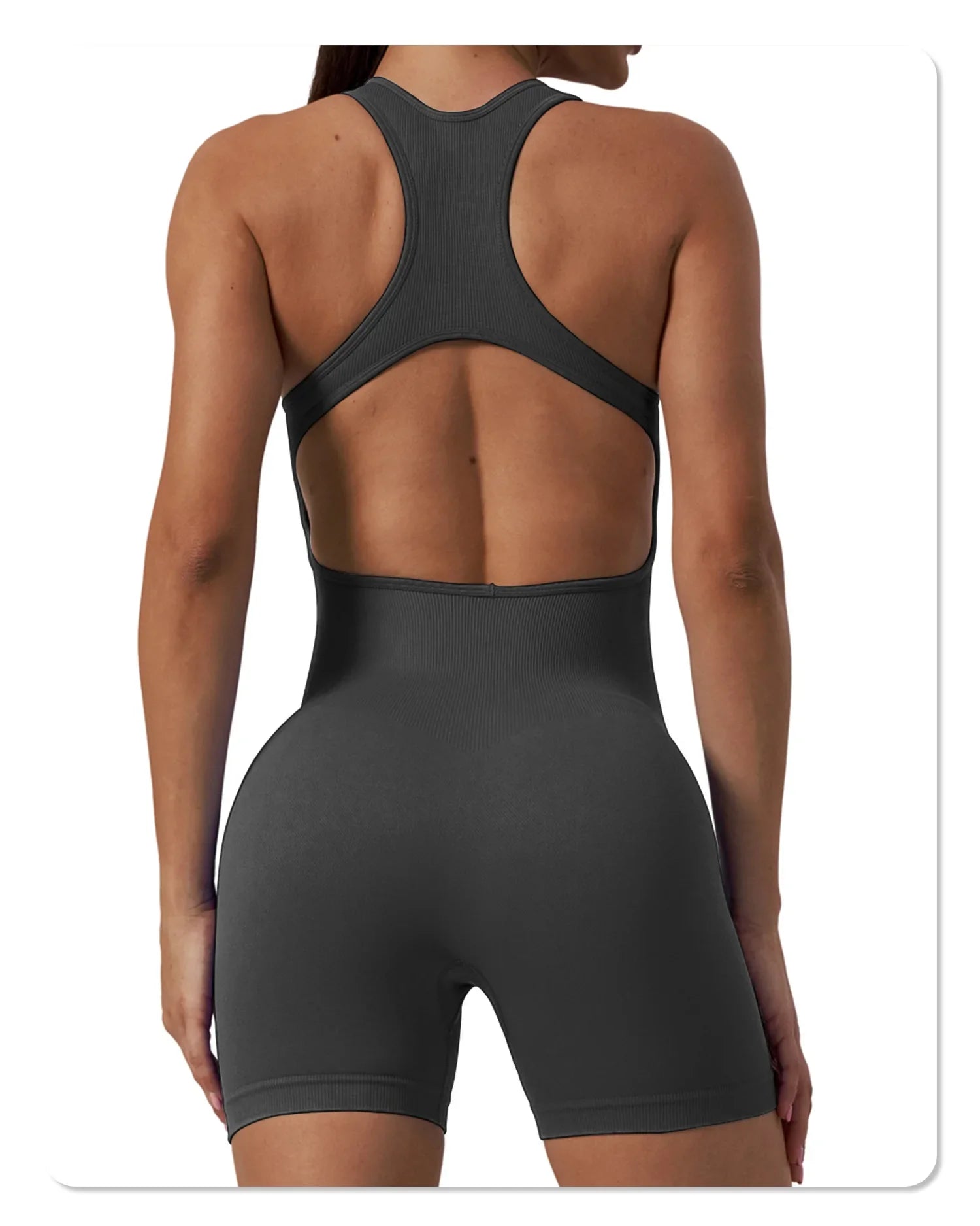 Seamless Yoga Jumpsuit Sleeveless Shorts One Piece Yoga Suit Sexy Cutout Backless Top Women Playsuit Gym Summer Workout Clothes