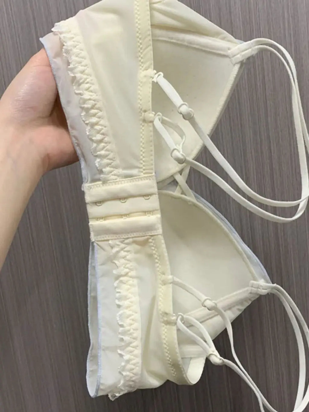 Women's French Ruffle Bralette Set | Wirefree Push Up with Silk Touch Thin Cups for Small Chest | Sweet & Trendy MOYISU Bra S-XL