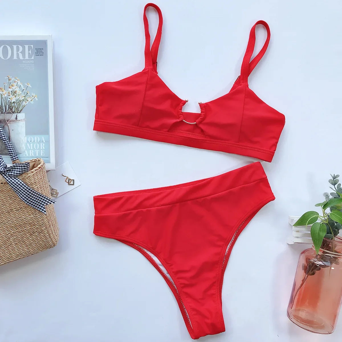 5 Colors Sexy Bikini Women High Waist Swimsuit Swimwear Female Leopard Bikinis Set Bathing Suit Push Up Biquinis Feminino 2026