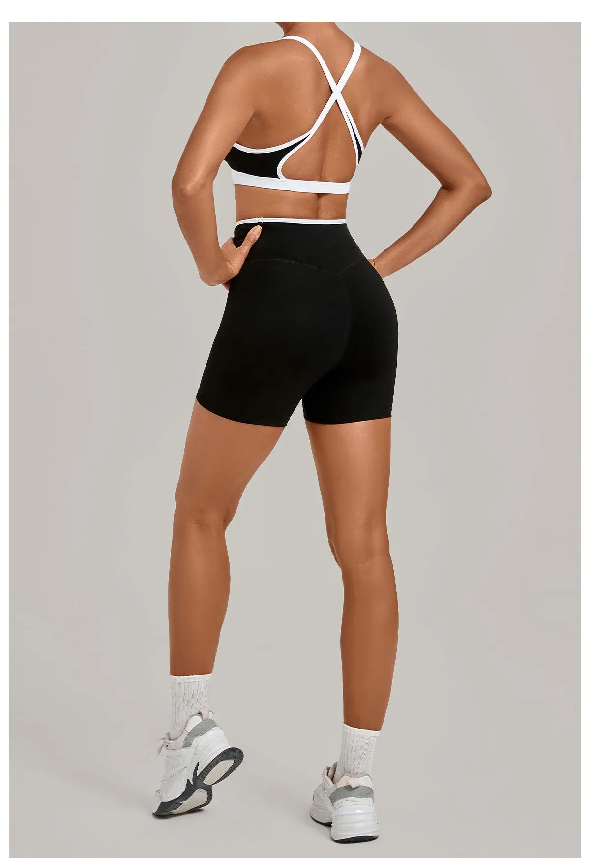 Summer Yoga Set 2Pcs Women's Tracksuit Back Cross Sports Bra Sportswear High Waist Butt-Lifting Fitness Pants Workout Top Suit
