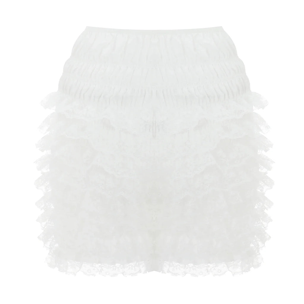Fashion Women Ladies Solid Lace Frilly Ruffle Knicker Underwear Short Pants Safety Shorts