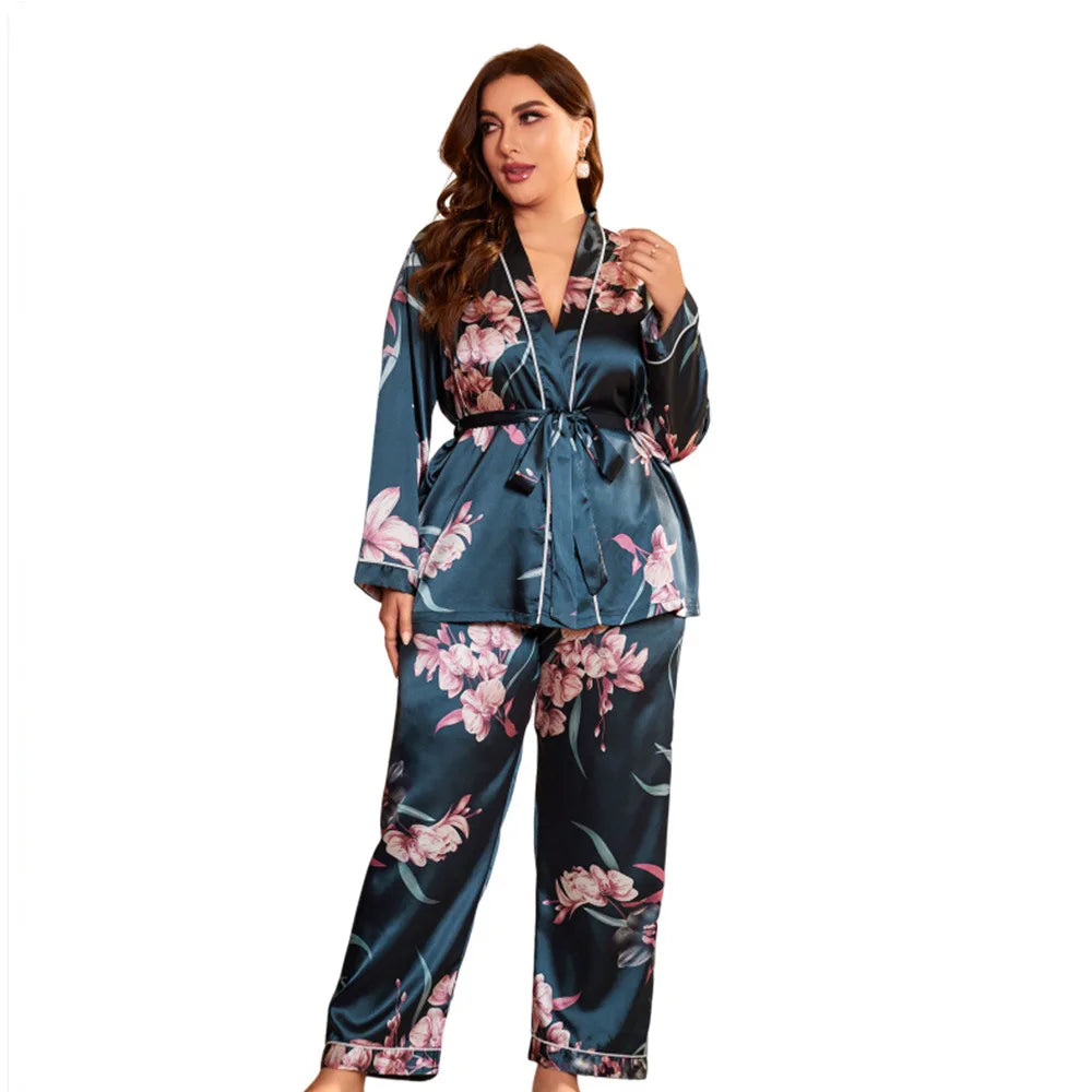 Large size summer  women's bathrobes sexy dressing gown home clothes can be worn outside the ice silk nightgown