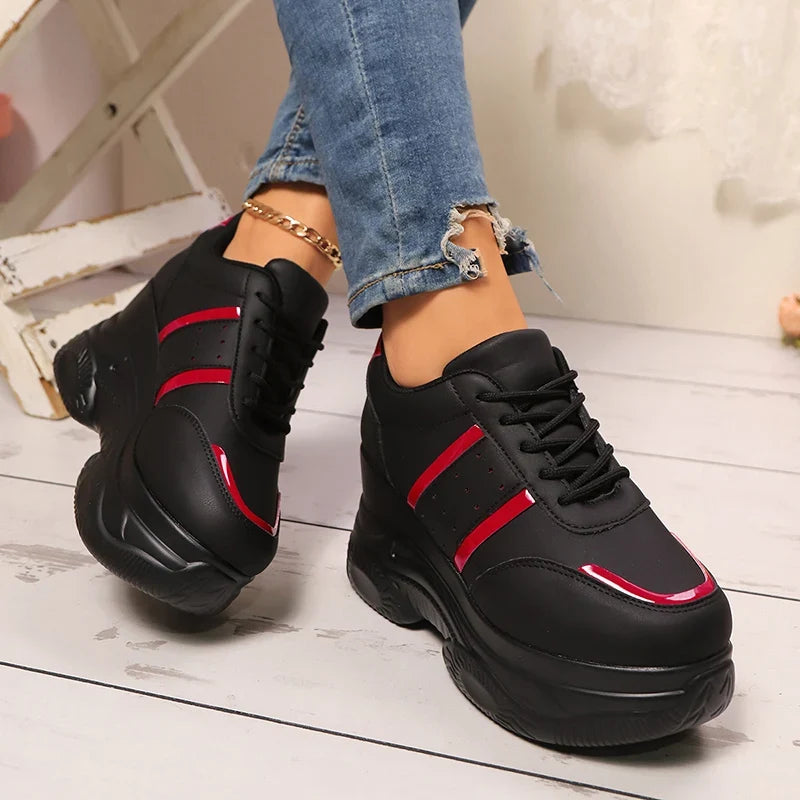 Chunky Platform Sports Sneakers Women Fashion Lace Up Thick Bottom Vulcanized Shoes Woman Plus Size 42 Non Slip Sport Shoes