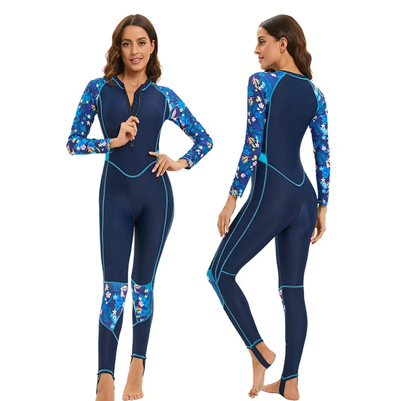 2024 Sport Long Sleeve Rash Guard One Piece Swimwear Women Swimsuit Beachwear Summer Monokini Surfing Suit Femme Bodysuit