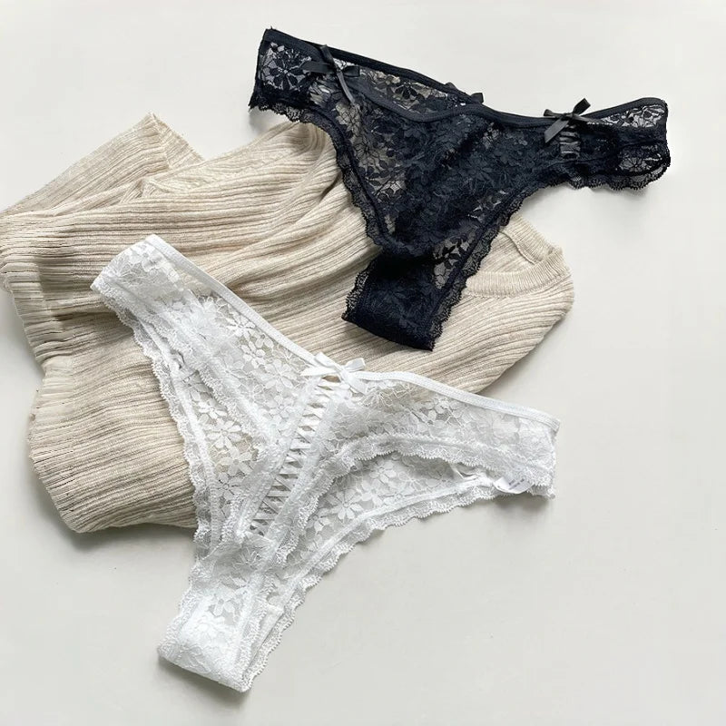 Lace G String Thin Sexy Girls Panties Seamless Women Briefs Thong Hollow Out Underwear Transparent Female Low Waist Lingerie