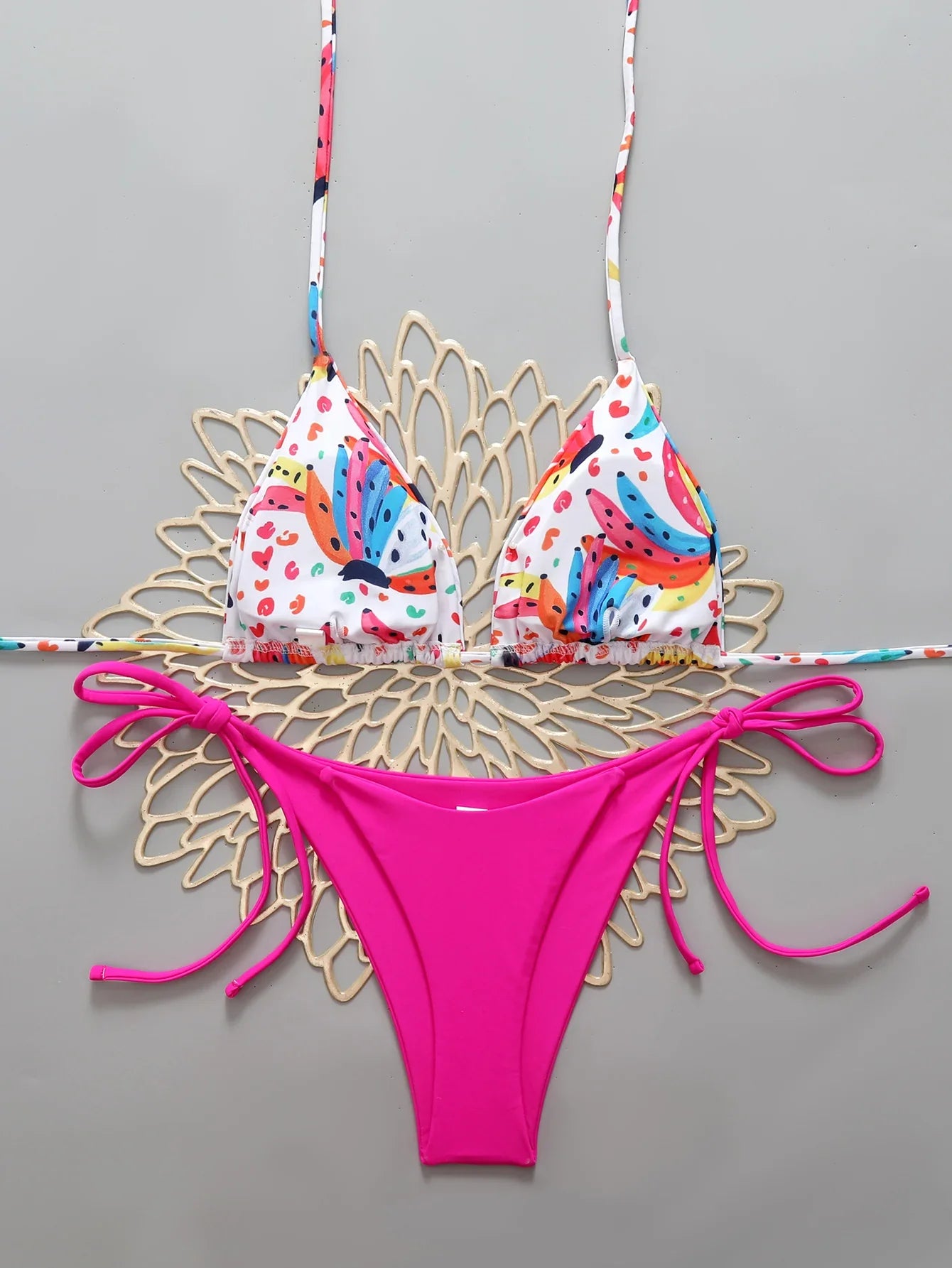 Halter Triangle String Thong Bikinis 2026 Women Sexy Swimsuit Brazilian Swimwear Female Bathers Bathing Swimming Swim Suit