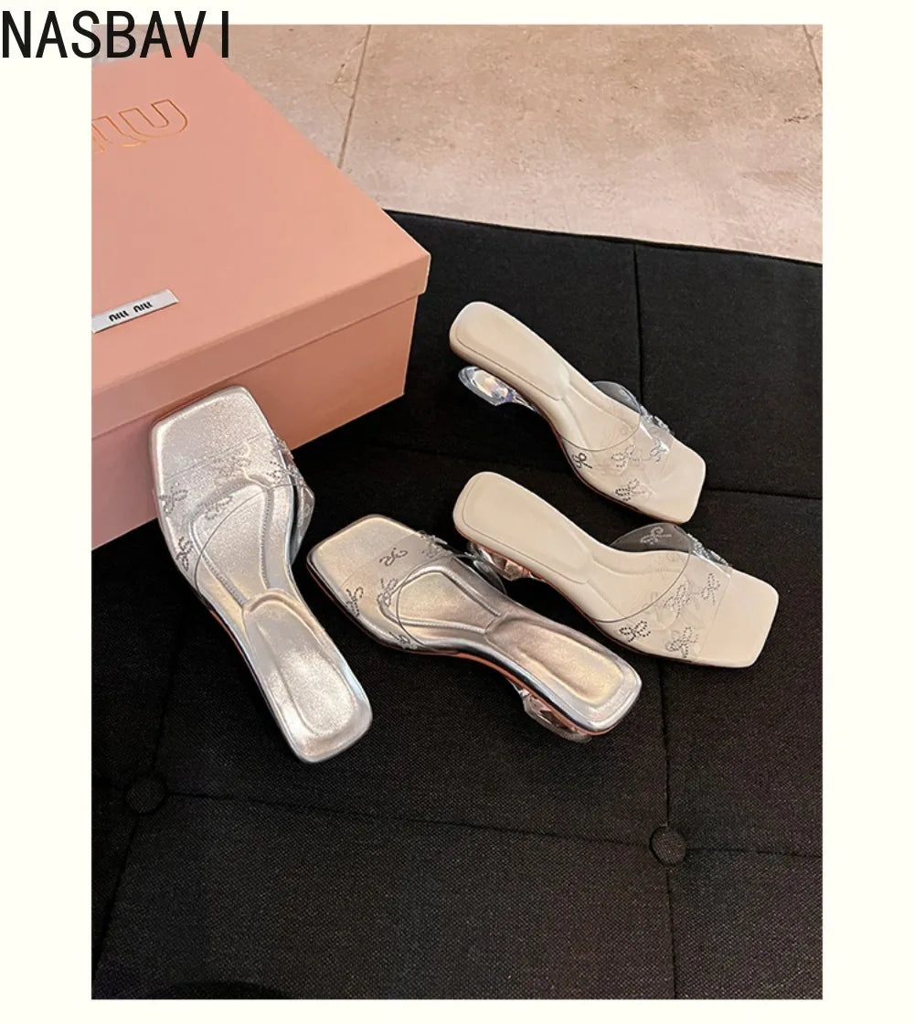 Slippers Women Summer Female Shoes Rubber Flip Flops Slides Transparent Heel 2026 Beach Scandals Female Shoes Ladies' Slipper