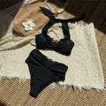 Halter Scrunch Butt High Waist Bikini Female Swimsuit Two-Pieces Bikini Set Women Swimwear Padded Bathing Suit Bather Swim V7171