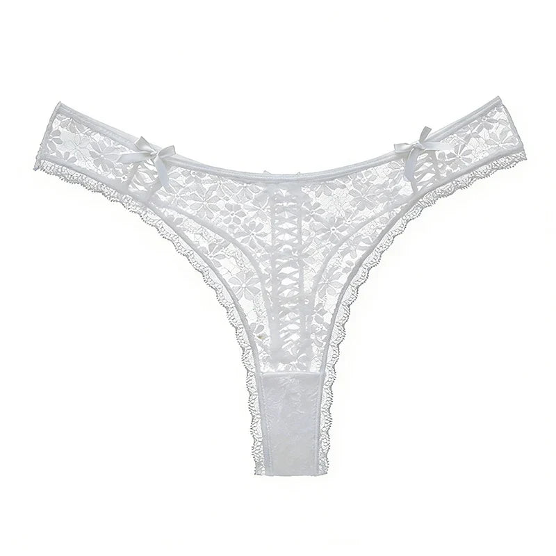 Lace G String Thin Sexy Girls Panties Seamless Women Briefs Thong Hollow Out Underwear Transparent Female Low Waist Lingerie