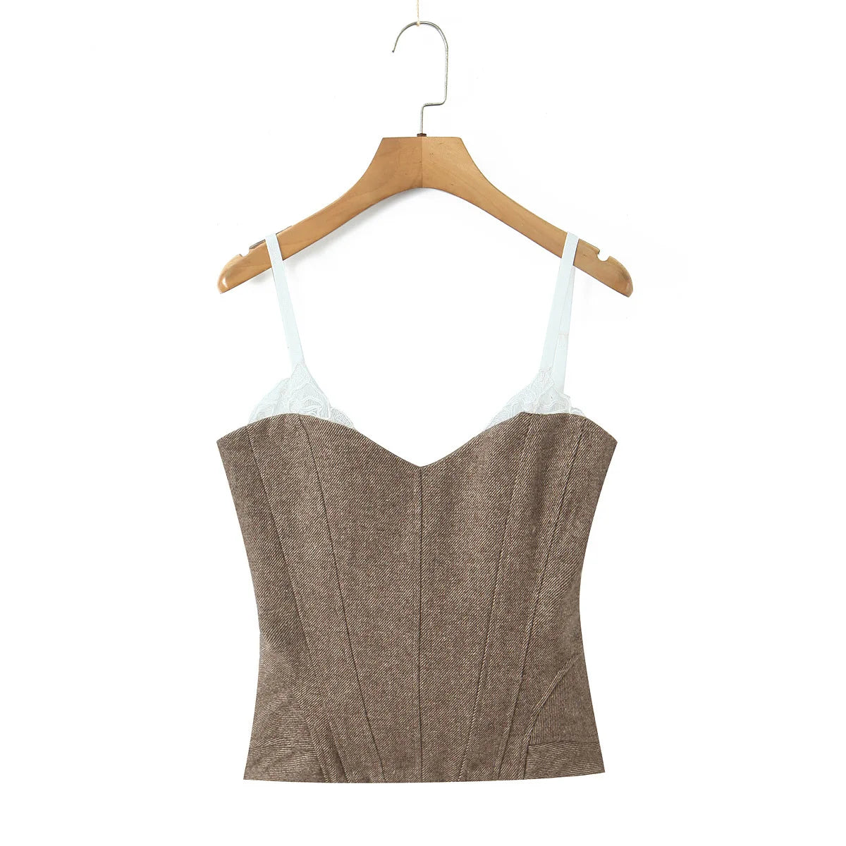 French Fashion Elegant Top Slim Fit Ribbed Waistband Tube Top Crop Top Camisole Vest Bustier Top For Woman Pure Desire EWKE