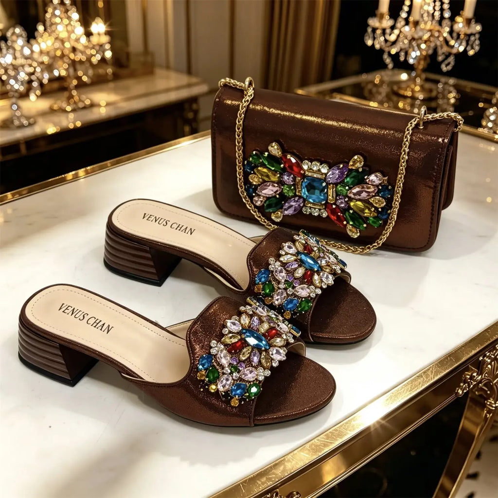 doershow High Quality African Style Ladies Shoes And Bags Set Latest silver Italian Shoes And Bag Set For Party HWS1-15