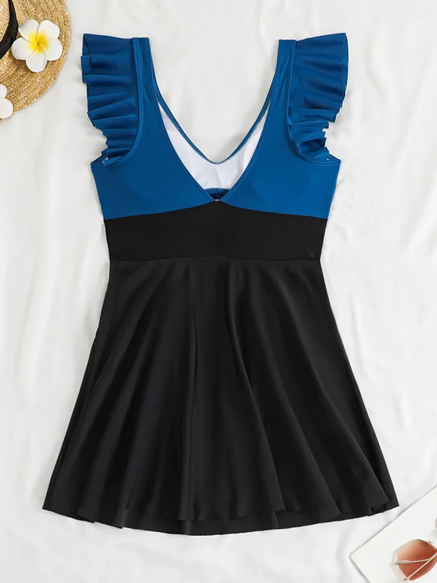 2026 Sexy Ruffle Swimsuit One Piece Hollow Swimwear Women Bathers Bathing Swimming Swim Suit Female Beachwear