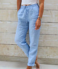 Cotton Linen Summer Pants for Women High Waist Elastic Casual Trousers Streetwear Solid Female Clothes 2026 Loose Pencil Pants