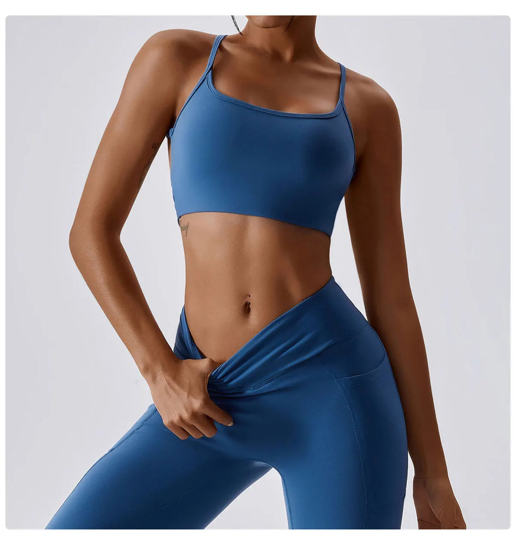 Sexy Cross Sports Bra Gym Top Women Training Running Yoga Bra Stretch Women Sports Underwear Fitness Workout Women Tank Tops