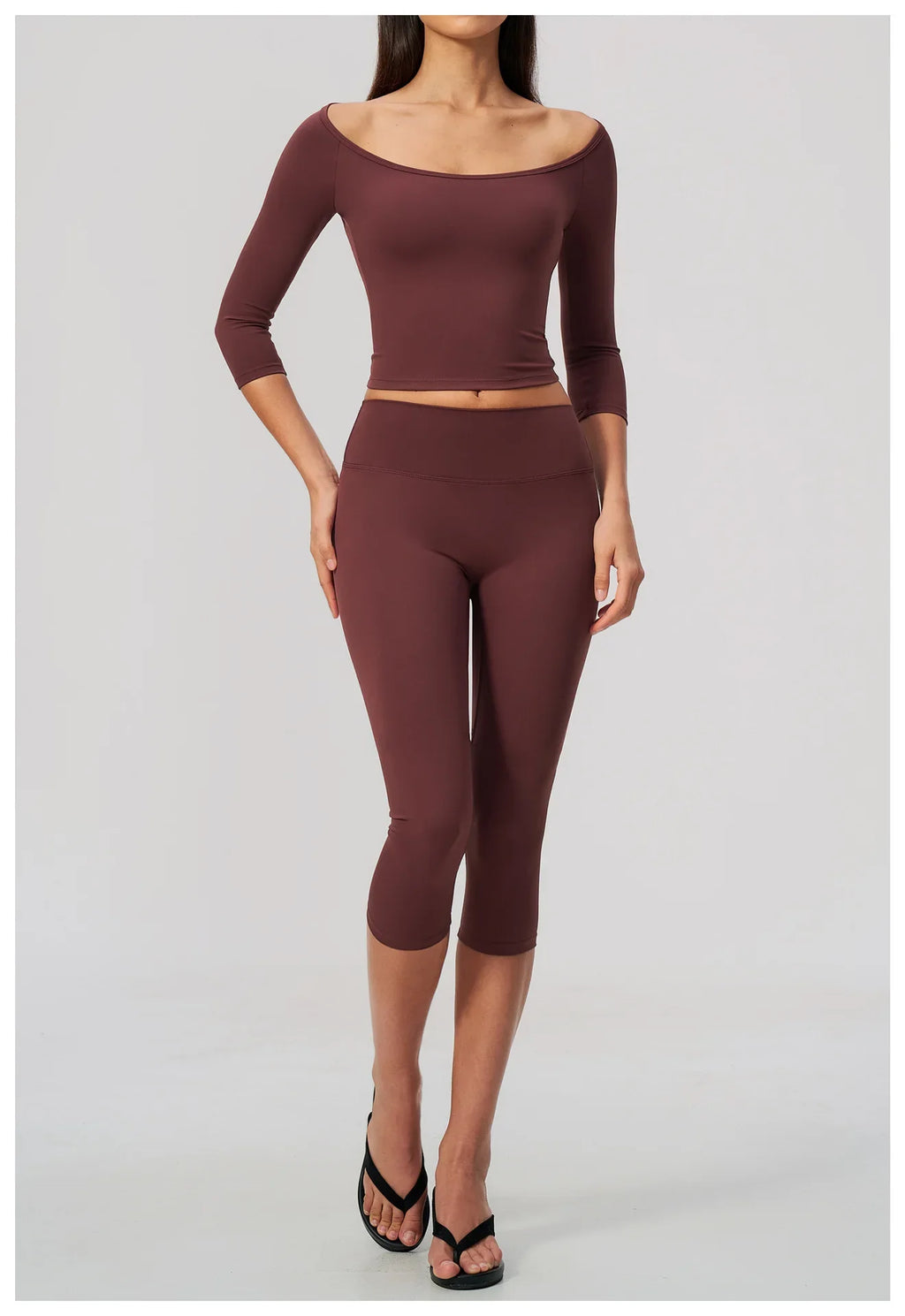 Fashion Mid Sleeve T-shirt Yoga Suits Tight Fitting Slim Sports Tops High Waist Peach Hip Mid Pants Gym Running Fitness Outfits