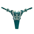 Butterfly Lace Thong for Women Low Waist G-String Transparent Mesh Panties Sexy Embroidered Briefs Adjustable Waist Culotte Femm