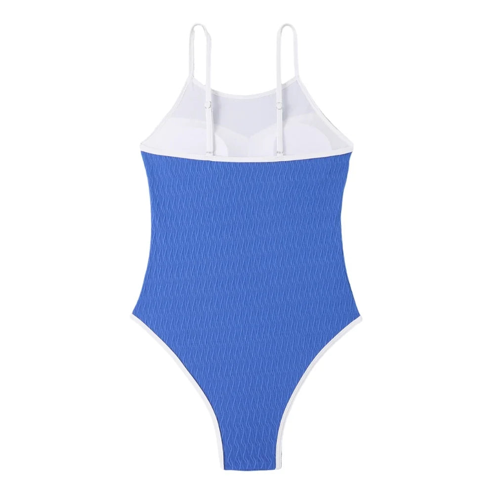2026 One Piece Swimsuit Solid High Cut Swimwear Women Bathing Suit Female Swimming Summer Beachwear Bodysuit