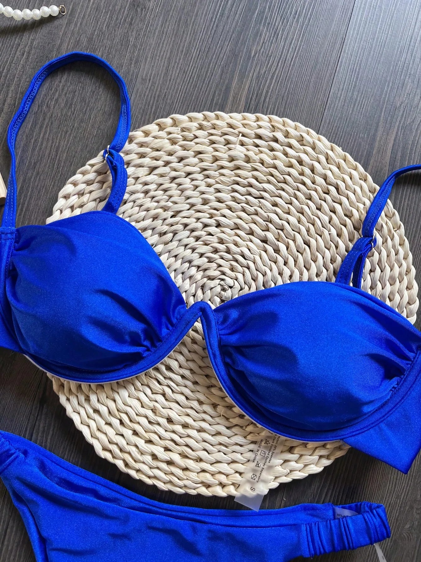 Sexy 3D Flower Bikini Set 2026 Women Black White V Wire Underwired Micro Mini Swimsuit Beach Bathing Suit Pleate Thong Swimwear