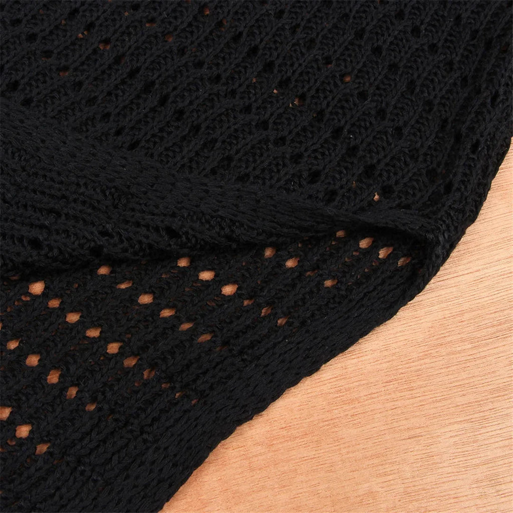 S - XL Crochet Knitted Backless Deep V Split Tunic Beach Cover Up Cover-ups Beach Dress Beach Wear Beachwear Female Women V4014