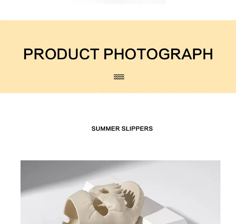 New Personalized Skull Design Men Slippers 2024 Summer Outdoor Fun Slides Thick Bottom of Beach Non-slip Leisure Women Sandals