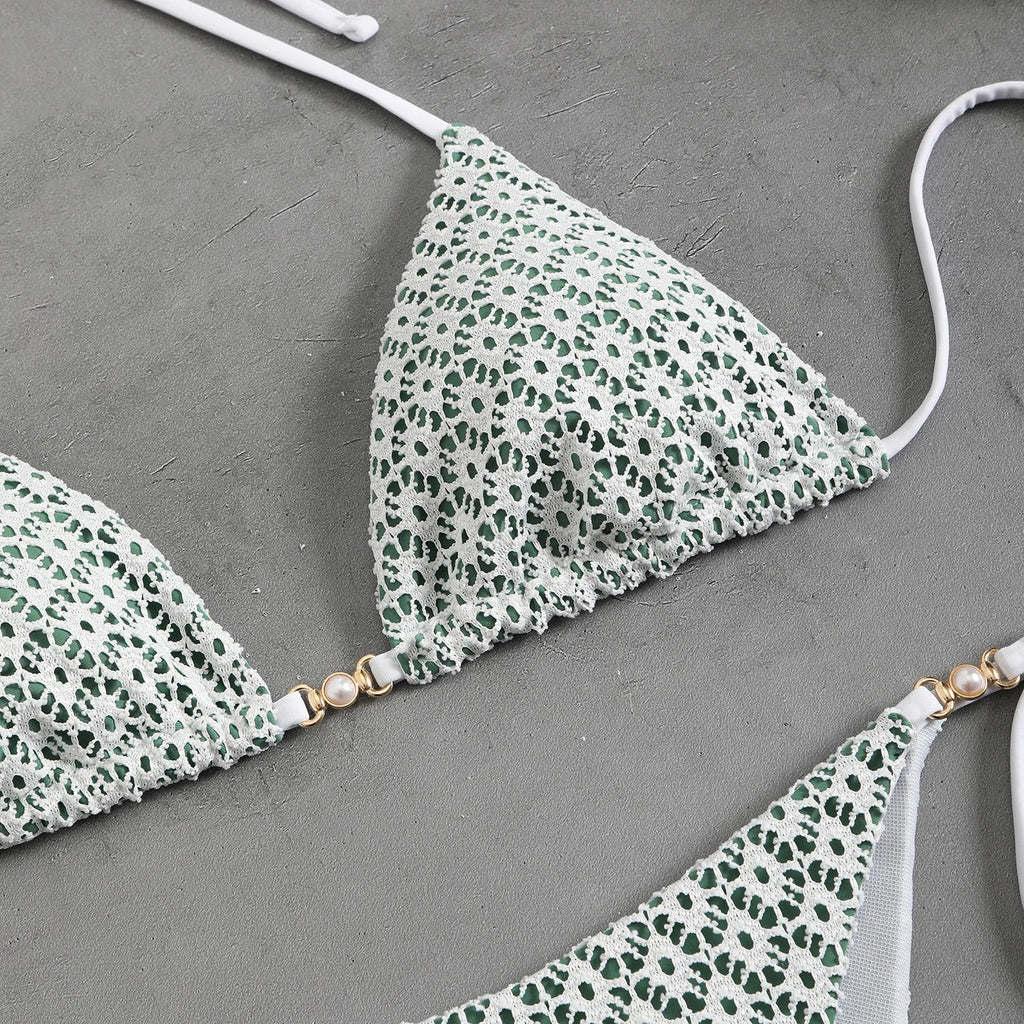 2026 Halter String Bikinis Sexy Triangle Swimsuit Women Plaid Swimwear Female Bathers Bathing Swimming Swim Suit Beachwear