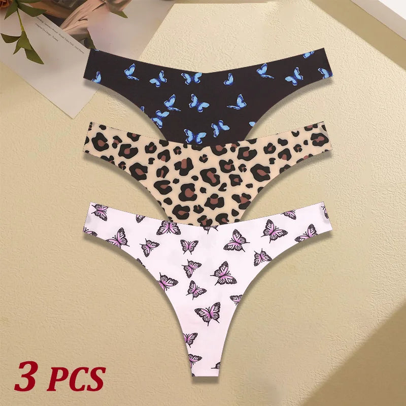 3Pcs Women G-string Seamless Sweet Fruit Thongs Low-waist Panties Ladies Soft Cute Thongs Female S-XL T-Back Panties Underwear