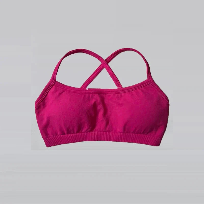Gathering Shock-proof and Beautiful Back Seamless Sports Bras Gym Women Top Crop Tube Yoga Tops Fitness Scrunch Bum Workout Suit