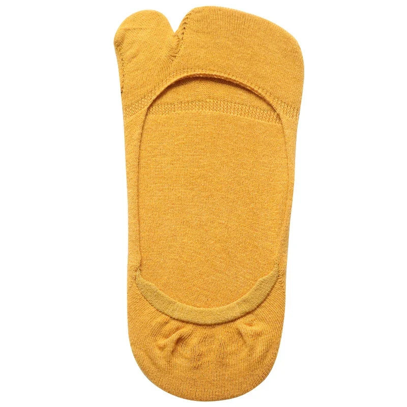 Summer Thin Non-slip Invisible Low Cut Boat Sock for Women Two Finger Socks Solid Breathable Cotton Tabi Socks Comfortable
