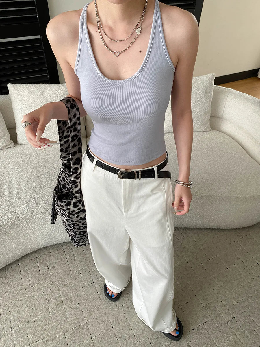 Sports vest U-neck slim fit camisole bottoming T-shirt