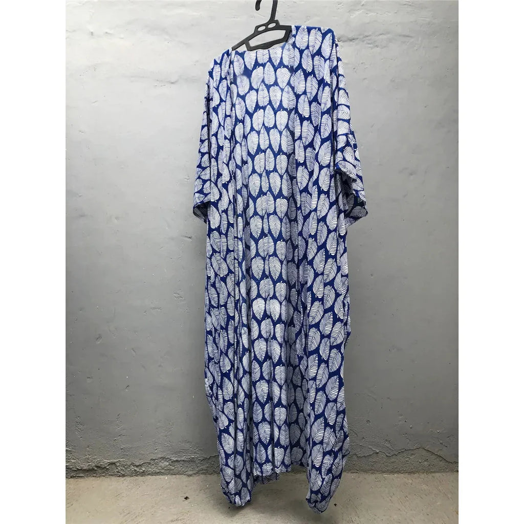 7 Colors Leaves Printed With Belt Half Sleeve Tunic Beach Cover Up Cover-ups Beach Dress Beach Wear Beachwear Female Women V4511