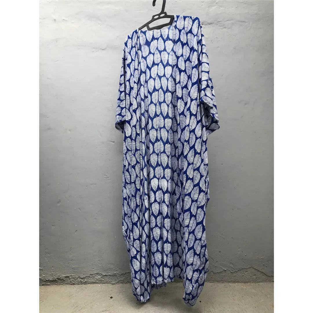 7 Colors Leaves Printed With Belt Half Sleeve Tunic Beach Cover Up Cover-ups Beach Dress Beach Wear Beachwear Female Women V4511