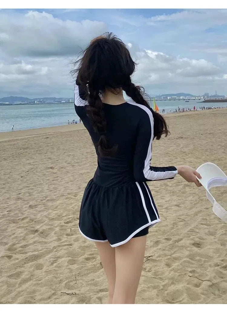 Hot Selling Swimsuit for Women, Summer Long Sleeved Jumpsuit for Girls Sexy Hot Spring Swimsuit, Concealing Flesh and Slimming
