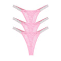 3pcs Sexy Thongs Lace Women Underwear Perspective Floral Panties Low Rise Two Shiny Belts G-string Comfortable Intimate Lingerie