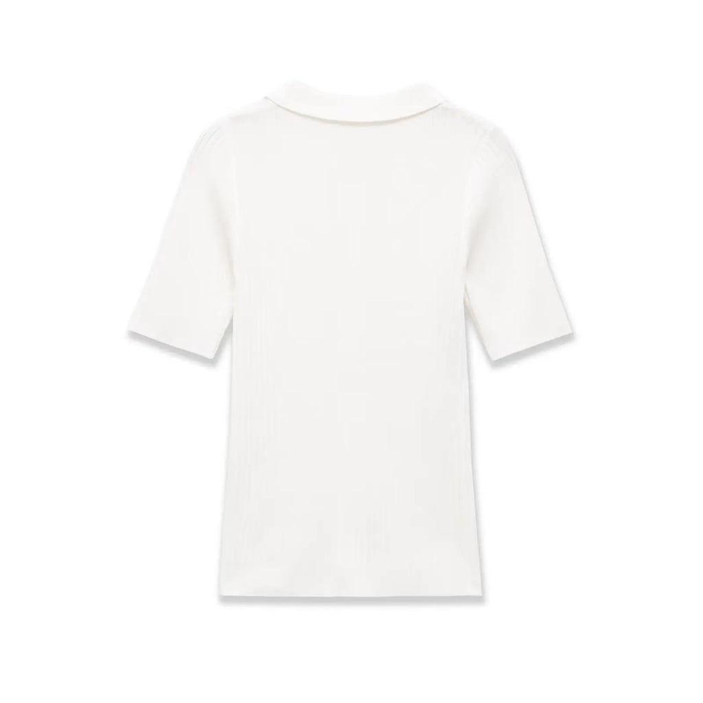 Fashion Casual Short-sleeve Collar Knit Shirt Women White Shirt Short Sleeve Button Down Casual Top For Summer Daily Wear O9JO