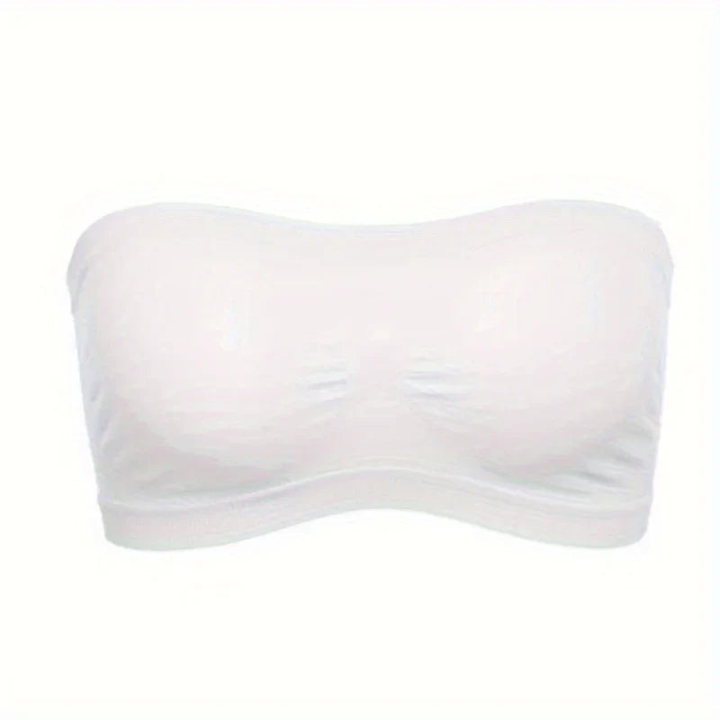 Women’s Strapless Bandeau Bra Soft Stretch Breathable Seamless Mesh No Underwire Comfortable Summer Everyday & Formal Wear