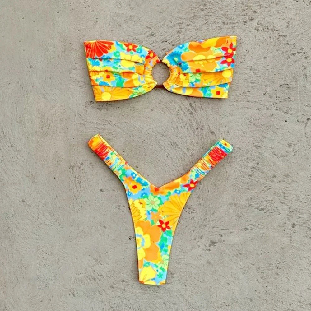 Micro Bikini Push Up Women Swimsuits 2026 Sexy Female Swimwear Brazilian Bikini Set Thong Biquini Swim Suits Print Beachwear