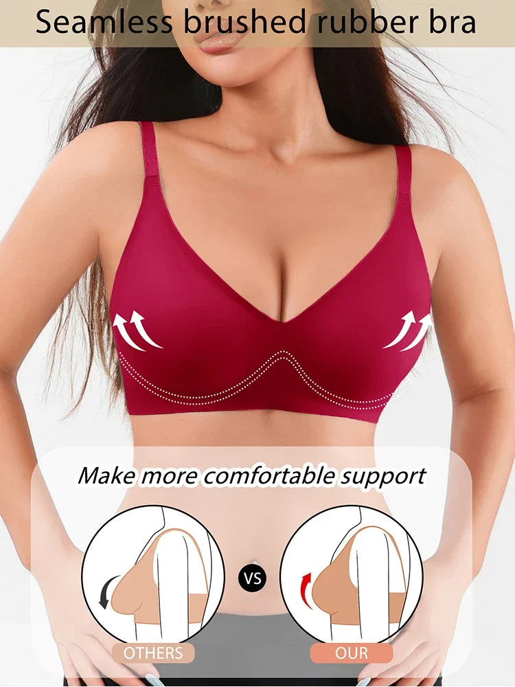 Seamless Jelly Glue Lady Bra Wire Free Brassiere Adjustable Anti-sagging Women Underwear Female Push Up Padded Lady Bralette