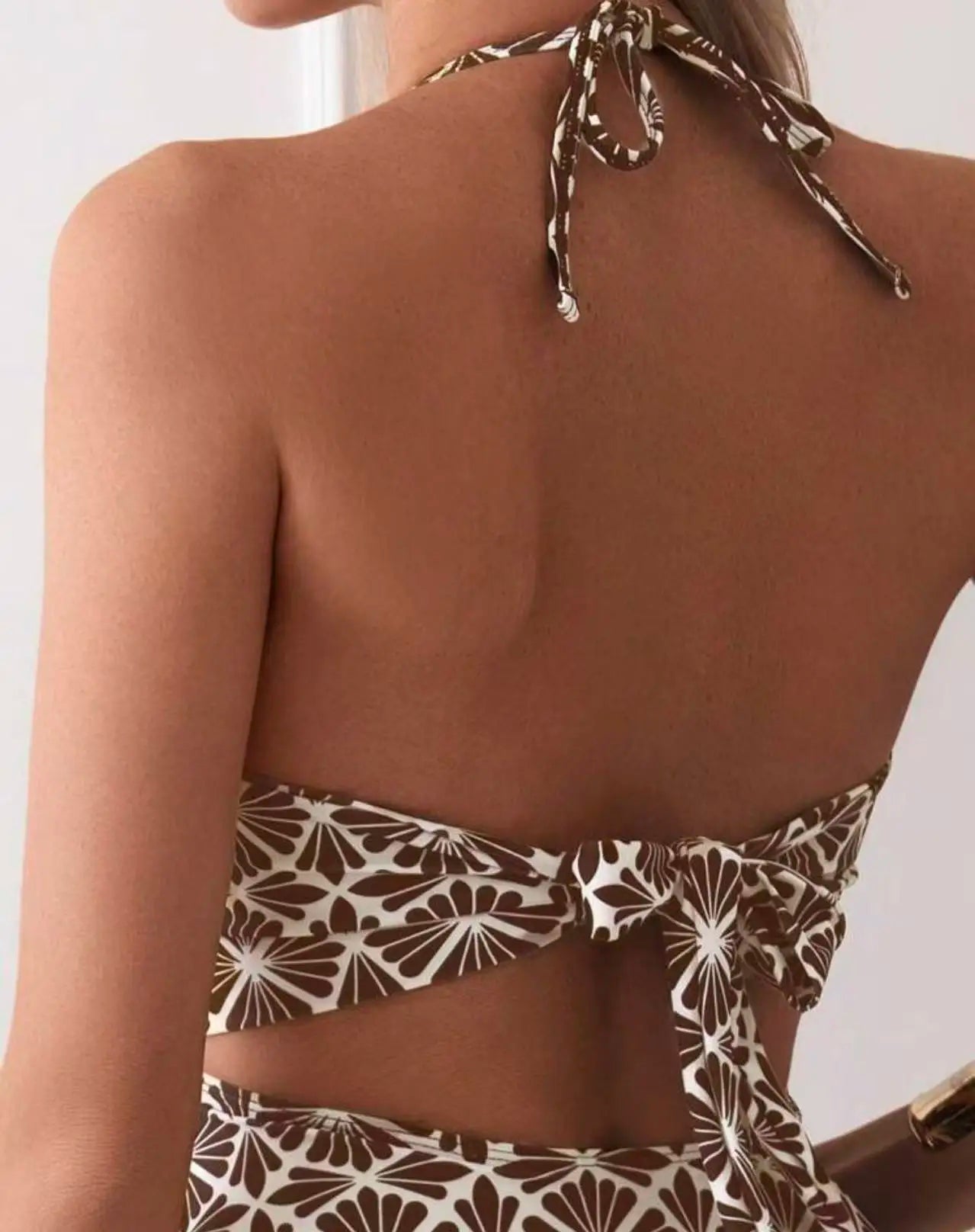 2026 Printed Swimsuit One Piece Halter Hollow Sexy Swimwear Women Bathers Bathing Swimming Swim Suit Padded Beachwear Summer
