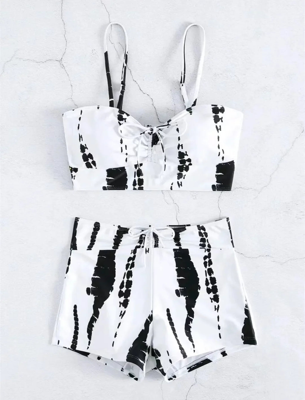 Drawstring Front Shorts Bikinis 2026 High Waist Swimsuit Women Swimwear Female Bathers Bathing Swimming Swim Suit Beachwear